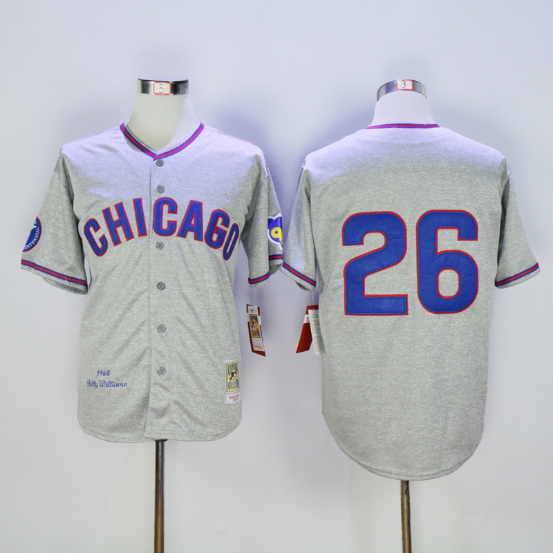 Men Chicago Cubs 26 Williams Grey Throwback 1968 MLB Jerseys